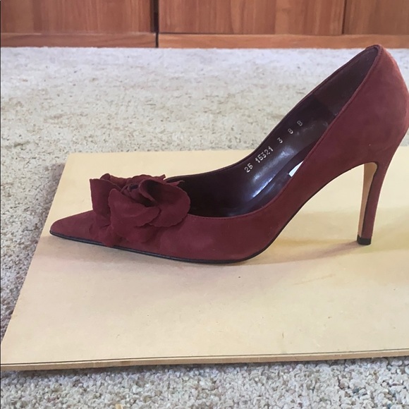 Made in Spain burgundy suede stilettos - Picture 3 of 6